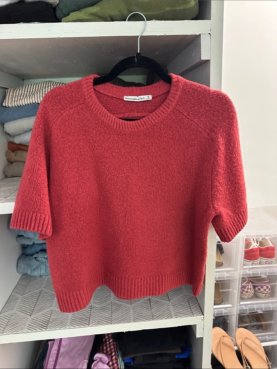 Abercrombie & Fitch Sweaters - Abercrombie & Fitch Coral-Red Short Sleeve Crew Sweater size medium Never Worn